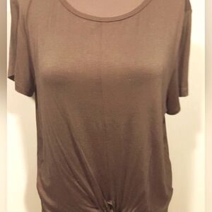 Carmel color top with tie detail. NEW Never Worn. NWOT